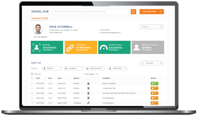 DigitalHub reports dashboard